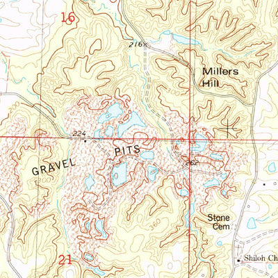 United States Geological Survey Gravel Hill, MS (1982, 24000-Scale) digital map