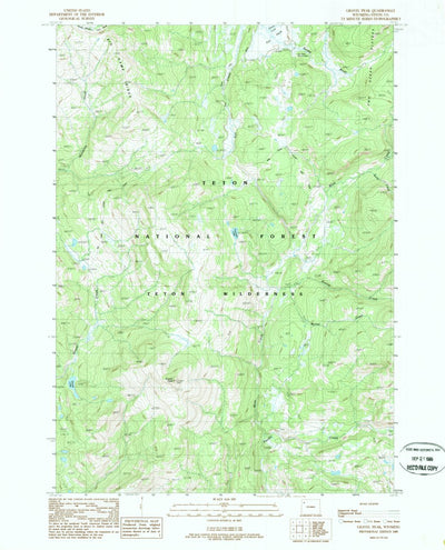 United States Geological Survey Gravel Peak, WY (1989, 24000-Scale) digital map