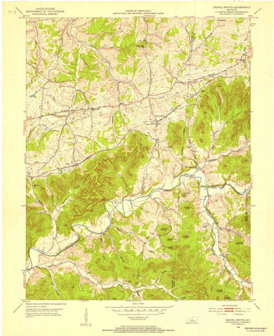 United States Geological Survey Gravel Switch, KY (1953, 24000-Scale) digital map
