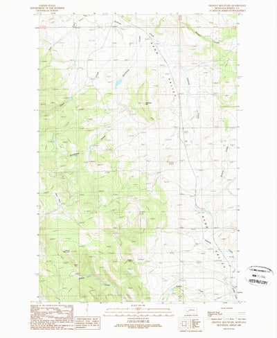 United States Geological Survey Gravely Mountain, MT (1989, 24000-Scale) digital map