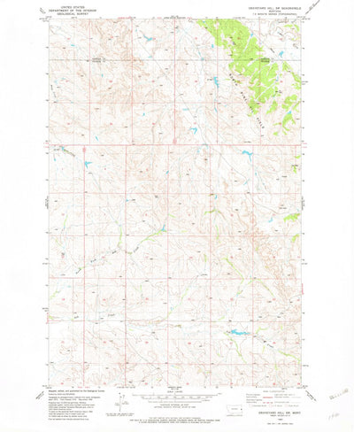 United States Geological Survey Graveyard Hill SW, MT (1982, 24000-Scale) digital map