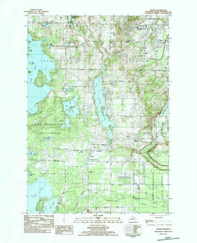 United States Geological Survey Grawn, MI (1983, 25000-Scale) digital map