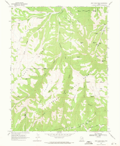 United States Geological Survey Gray Head Peak, UT (1969, 24000-Scale) digital map