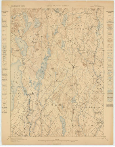 United States Geological Survey Gray, ME (1898, 62500-Scale) digital map