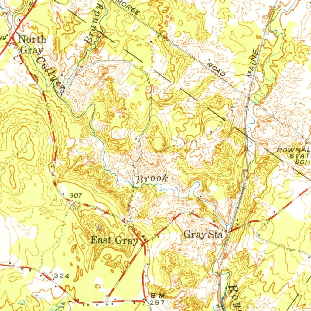 Gray Me Map Gray, ME (1942, 62500-Scale) Map by United States Geological Survey ...