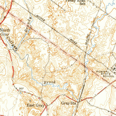 United States Geological Survey Gray, ME (1944, 62500-Scale) digital map