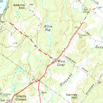 United States Geological Survey Gray, ME (1957, 62500-Scale) digital map