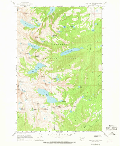 United States Geological Survey Gray Wolf Lake, MT (1965, 24000-Scale) digital map