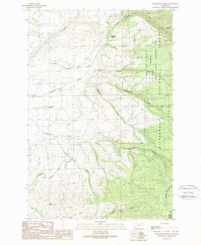 United States Geological Survey Grayhorse Creek, MT (1989, 24000-Scale) digital map