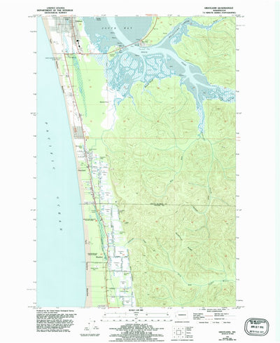 United States Geological Survey Grayland, WA (1956, 24000-Scale) digital map