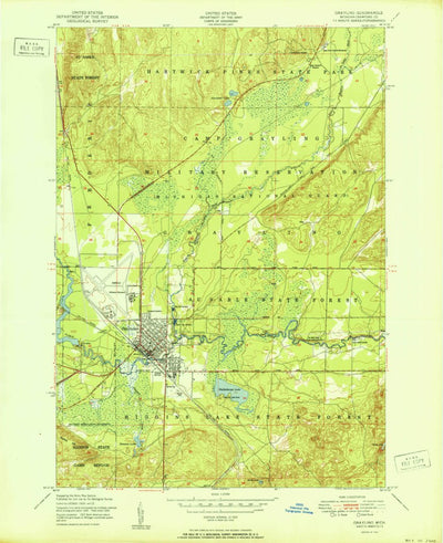 United States Geological Survey Grayling, MI (1951, 24000-Scale) digital map