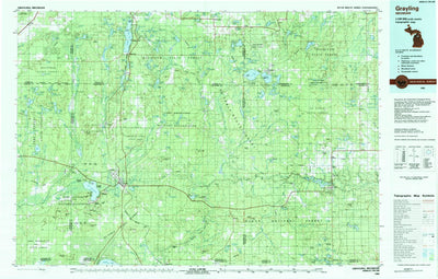 United States Geological Survey Grayling, MI (1983, 100000-Scale) digital map