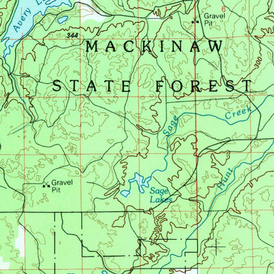 United States Geological Survey Grayling, MI (1983, 100000-Scale) digital map