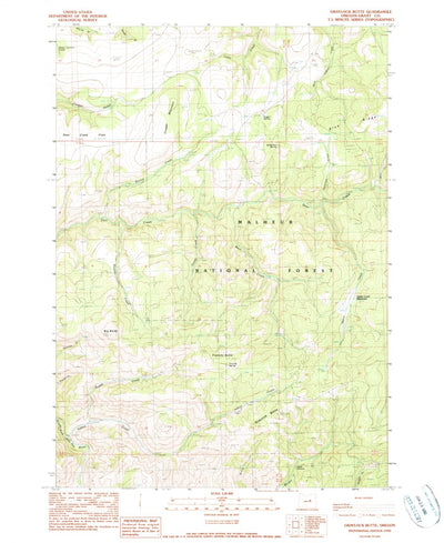 United States Geological Survey Graylock Butte, OR (1990, 24000-Scale) digital map