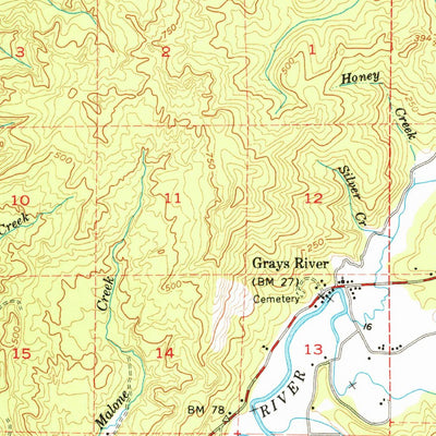 United States Geological Survey Grays River, WA-OR (1955, 62500-Scale) digital map