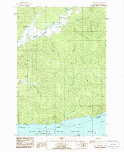 United States Geological Survey Grays River, WA-OR (1985, 24000-Scale) digital map
