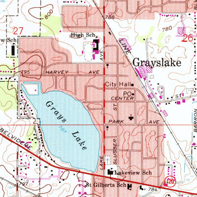 United States Geological Survey Grayslake, IL (1960, 24000-Scale) digital map