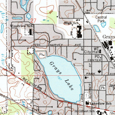 United States Geological Survey Grayslake, IL (1993, 24000-Scale) digital map