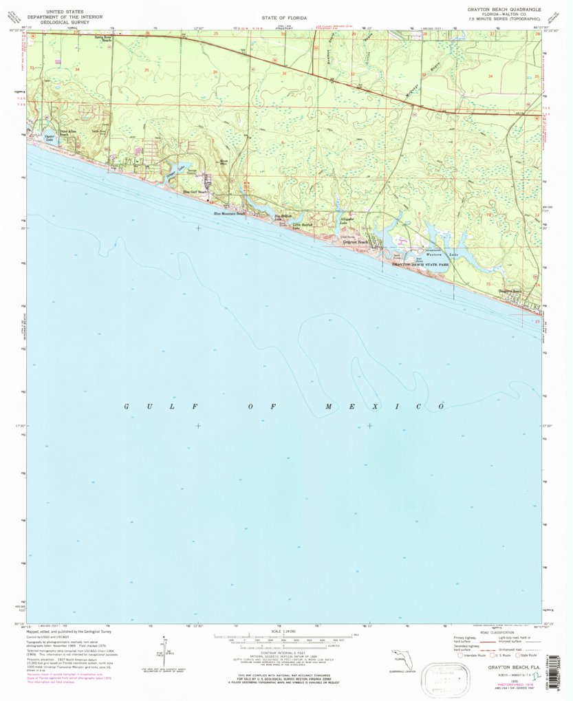Grayton Beach FL 1970 24000 Scale - United States Geological Survey Grayton Beach Fl 1970 24000 Scale Digital Map 37057068859548