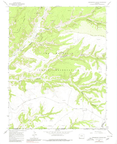 United States Geological Survey Greasewood Canyon, CO (1966, 24000-Scale) digital map