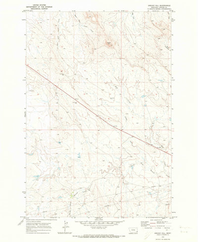 United States Geological Survey Greasy Hill, MT (1970, 24000-Scale) digital map