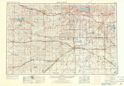 United States Geological Survey Great Bend, KS (1955, 250000-Scale) digital map