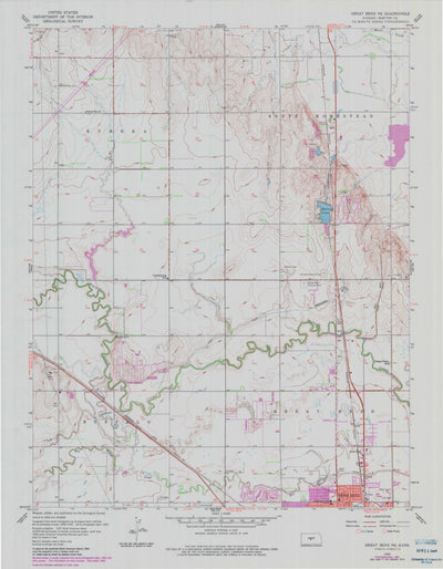 United States Geological Survey Great Bend NE, KS (1959, 24000-Scale) digital map