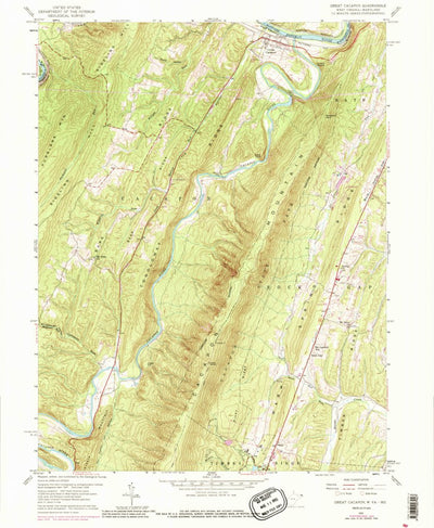 United States Geological Survey Great Cacapon, WV-MD (1958, 24000-Scale) digital map