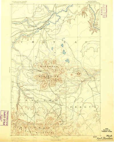 United States Geological Survey Great Falls E, MT (1892, 250000-Scale) digital map