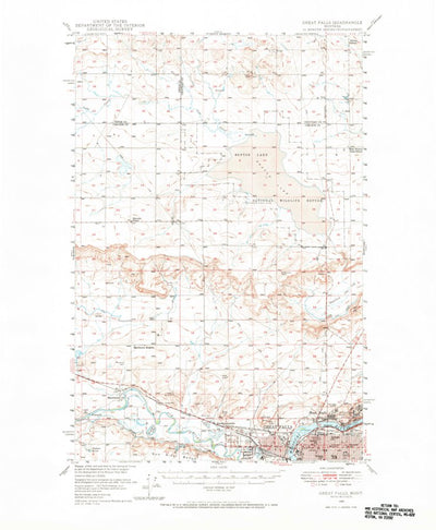 United States Geological Survey Great Falls, MT (1949, 62500-Scale) digital map