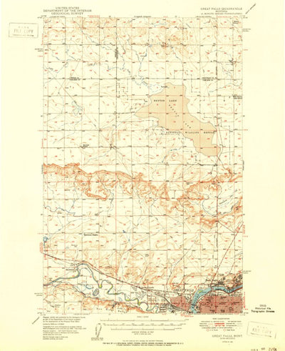 United States Geological Survey Great Falls, MT (1951, 62500-Scale) digital map