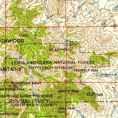 United States Geological Survey Great Falls, MT (1954, 250000-Scale) digital map