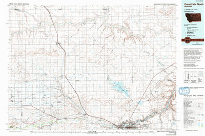 United States Geological Survey Great Falls North, MT (1976, 100000-Scale) digital map