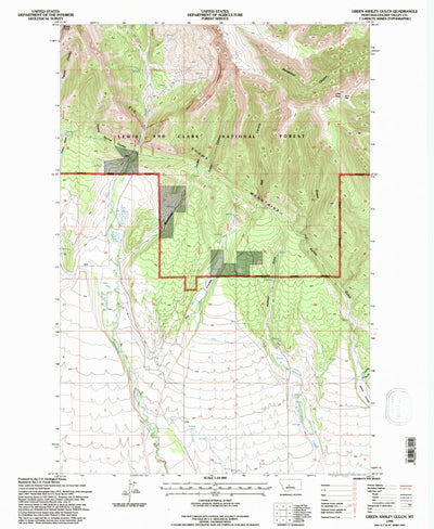 United States Geological Survey Green Ashly Gulch, MT (1995, 24000-Scale) digital map