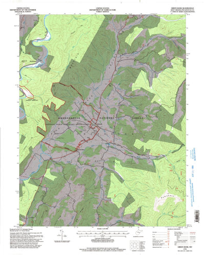 United States Geological Survey Green Bank, WV (1995, 24000-Scale) digital map