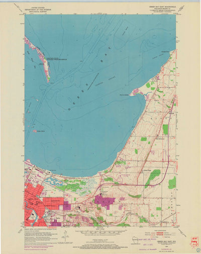 United States Geological Survey Green Bay East, WI (1954, 24000-Scale) digital map