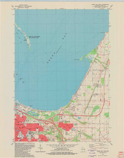 United States Geological Survey Green Bay East, WI (1982, 24000-Scale) digital map