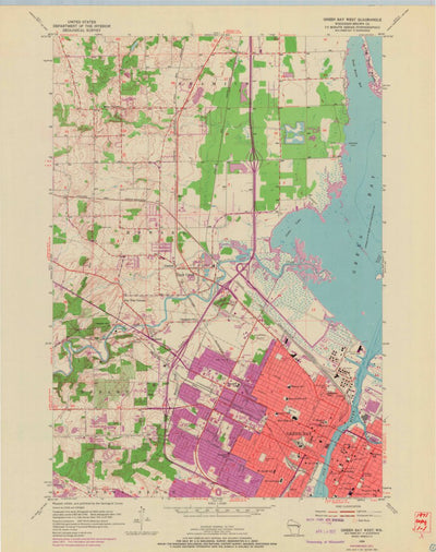 United States Geological Survey Green Bay West, WI (1954, 24000-Scale) digital map