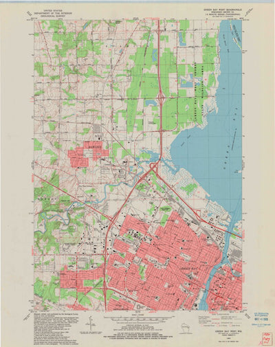 United States Geological Survey Green Bay West, WI (1982, 24000-Scale) digital map