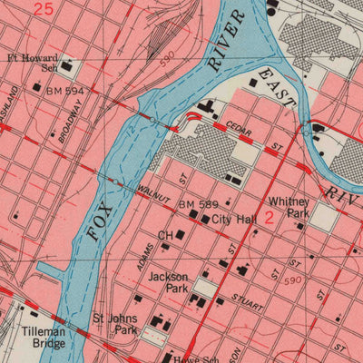 United States Geological Survey Green Bay West, WI (1982, 24000-Scale) digital map