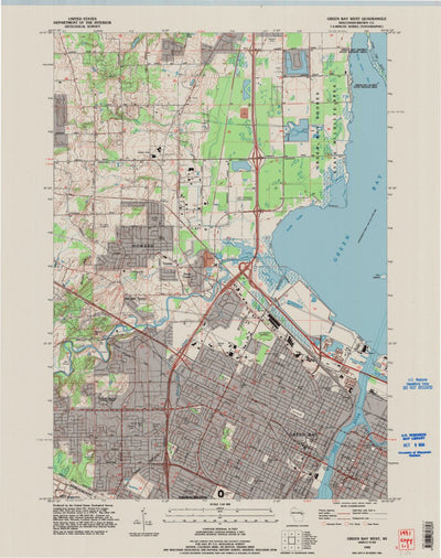 United States Geological Survey Green Bay West, WI (1992, 24000-Scale) digital map