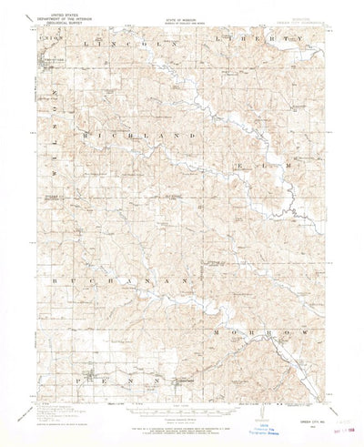 United States Geological Survey Green City, MO (1912, 62500-Scale) digital map