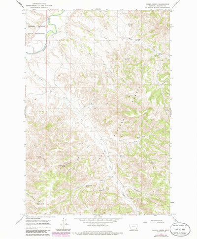 United States Geological Survey Green Creek, MT (1966, 24000-Scale) digital map