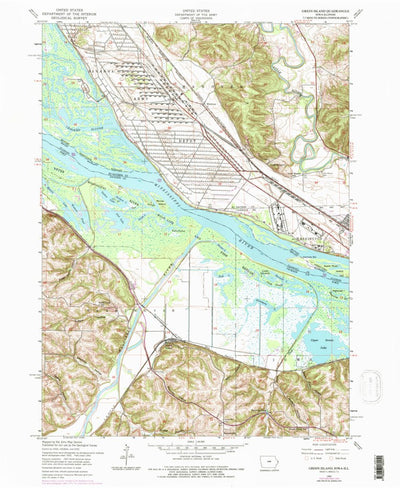 United States Geological Survey Green Island, IA-IL (1953, 24000-Scale) digital map