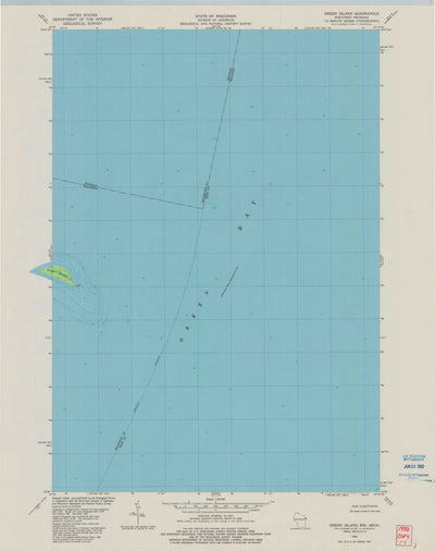 United States Geological Survey Green Island, WI-MI (1982, 24000-Scale) digital map