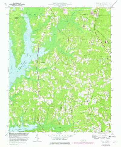 United States Geological Survey Green Level, NC (1973, 24000-Scale) digital map