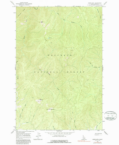 United States Geological Survey Green Mountain, ID (1966, 24000-Scale) digital map