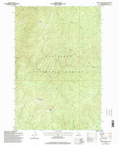 United States Geological Survey Green Mountain, ID (1995, 24000-Scale) digital map