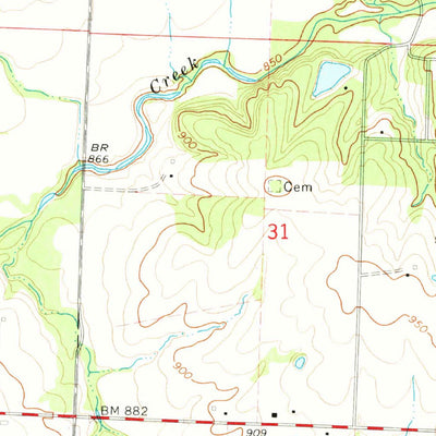 United States Geological Survey Green Ridge South, MO (1973, 24000-Scale) digital map