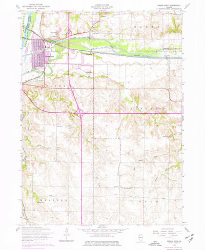 United States Geological Survey Green Rock, IL (1953, 24000-Scale) digital map